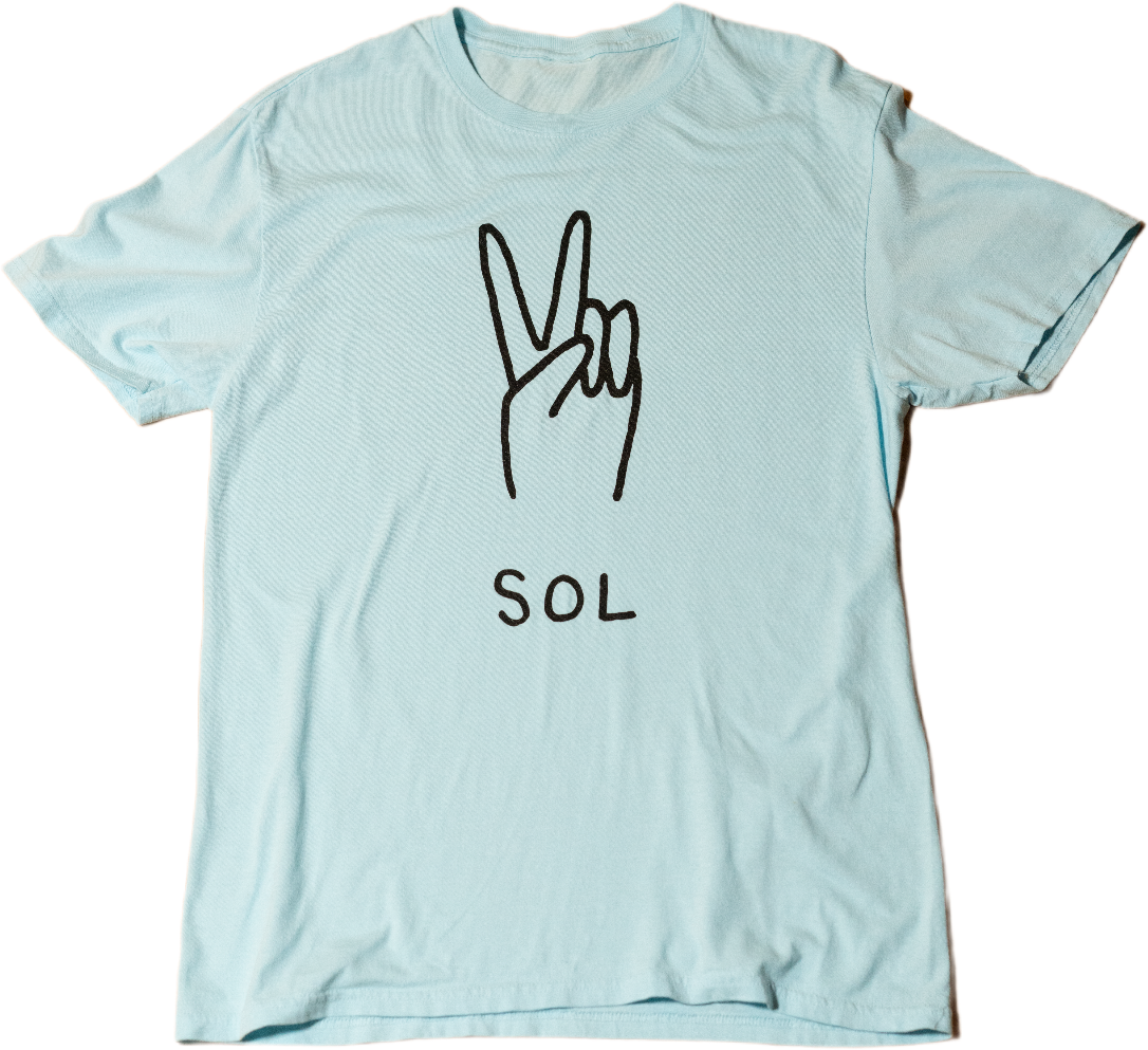 Peace Sign Tee - Light Blue